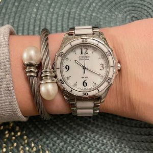 Citizen Stainless Steel Eco Drive Watch w/ Diamonds, bracelet  sold separately